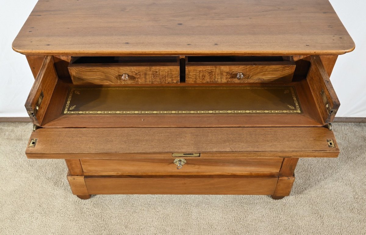 Walnut Writing Chest Of Drawers, Restoration Period – Part 1 Of The 19th Century-photo-7