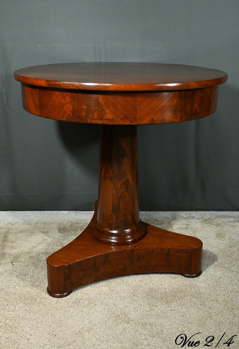 Mahogany Pedestal Table, Empire Period – Early 19th Century-photo-3