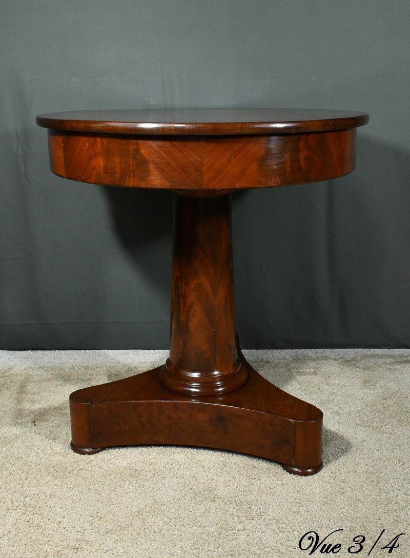 Mahogany Pedestal Table, Empire Period – Early 19th Century-photo-4