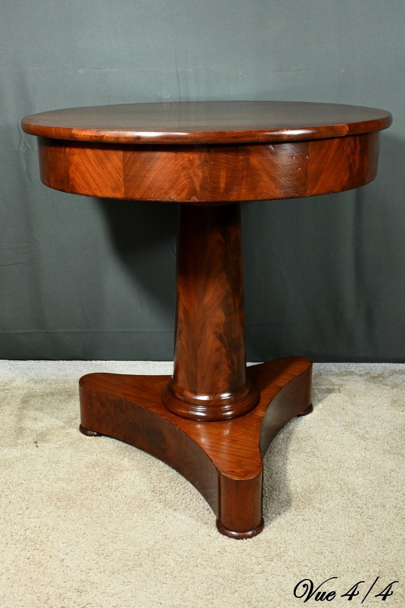 Mahogany Pedestal Table, Empire Period – Early 19th Century-photo-5