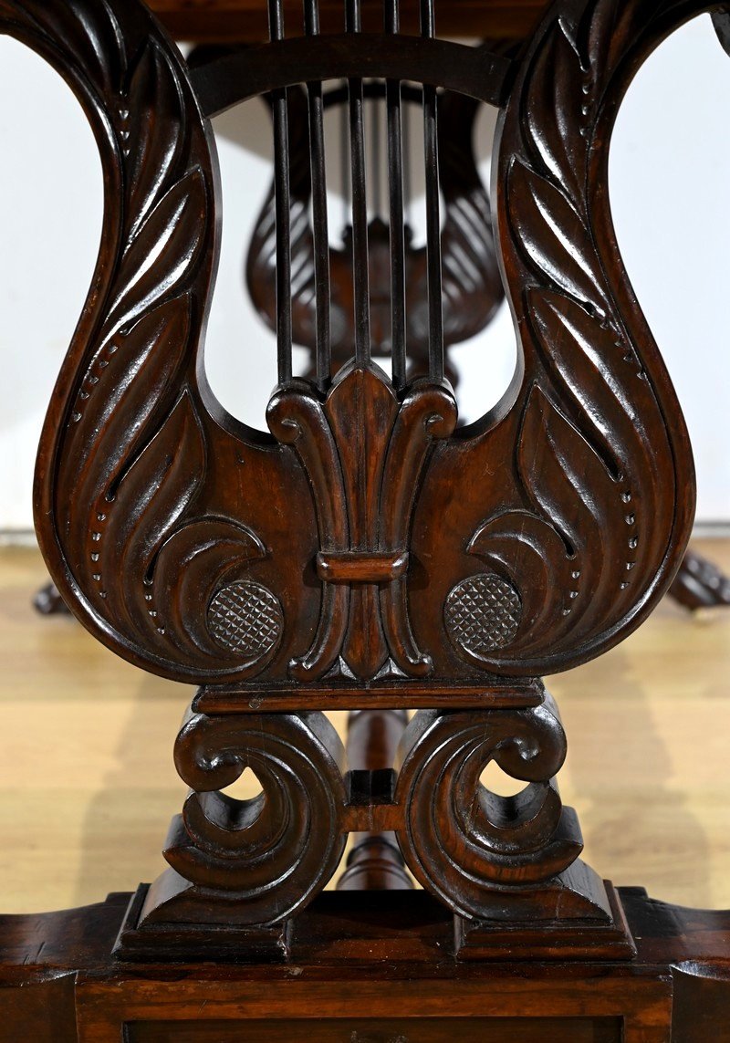 Solid Rosewood Shuttered Desk Table, Restoration Period – Early 19th Century-photo-3