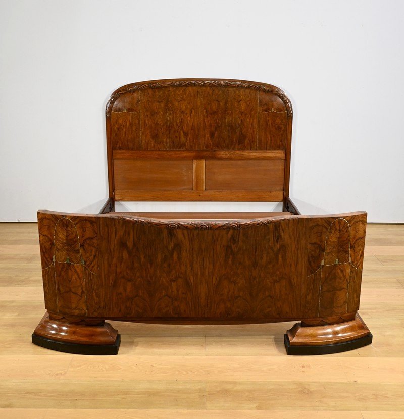 Burl Walnut Bed, Art Deco Period – 1930-photo-2