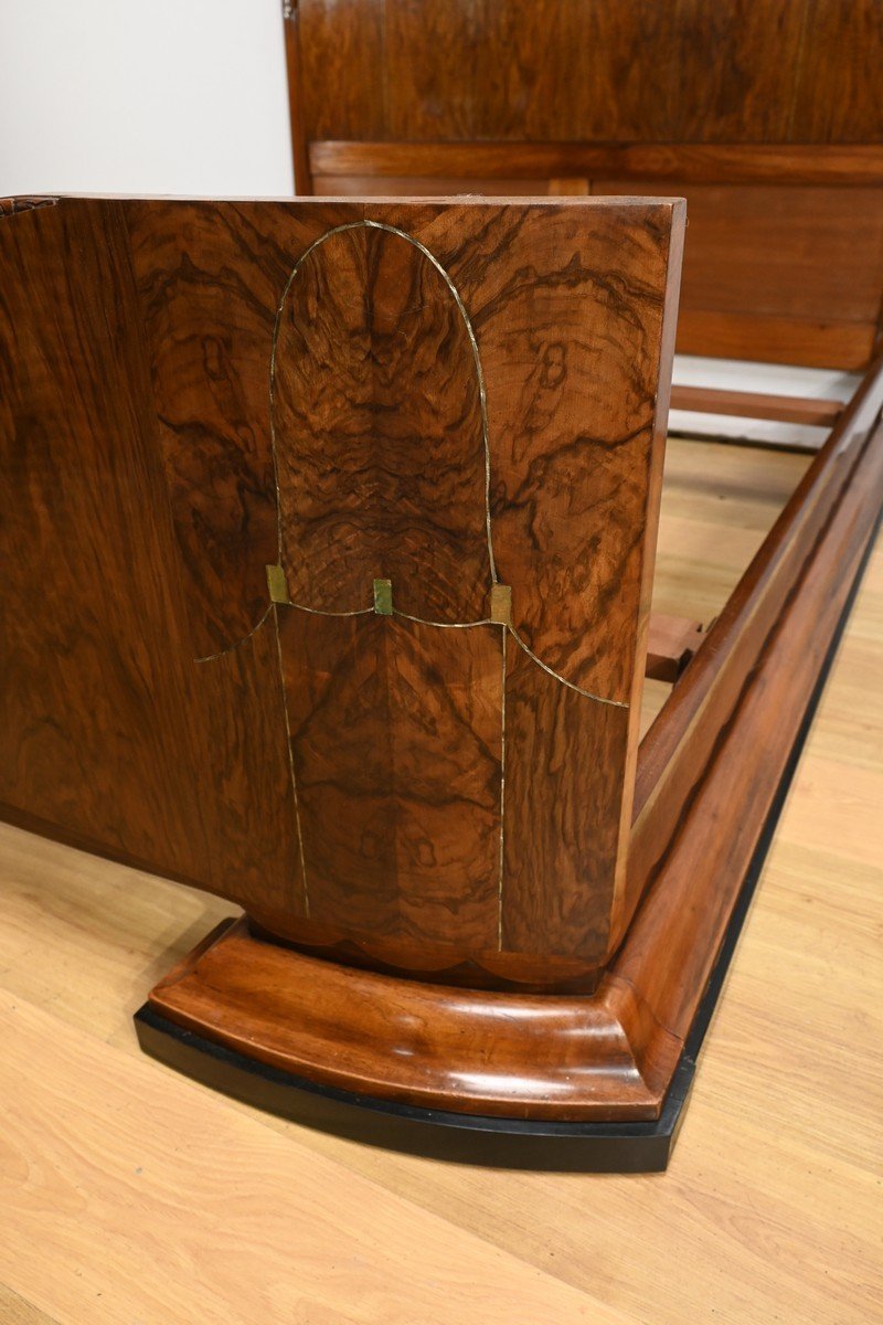 Burl Walnut Bed, Art Deco Period – 1930-photo-3