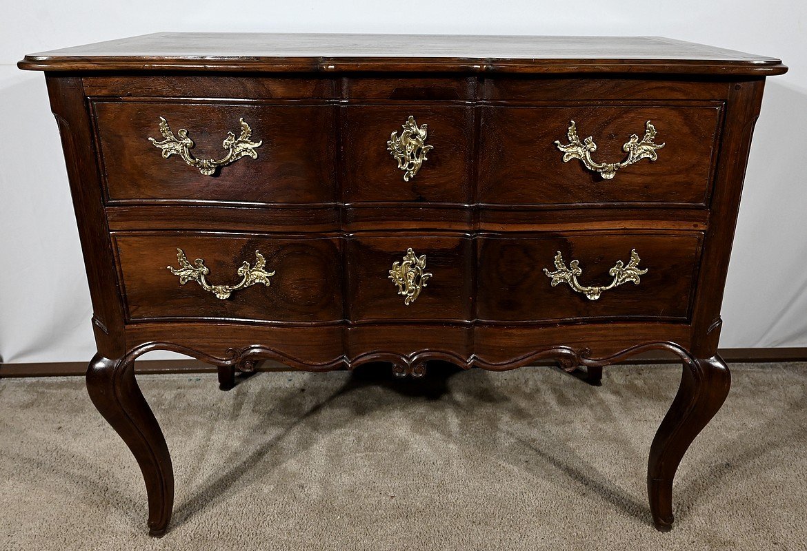 Louis XV Period – 18th Century Amaranth And Mahogany Sauteuse Chest Of Drawers-photo-1