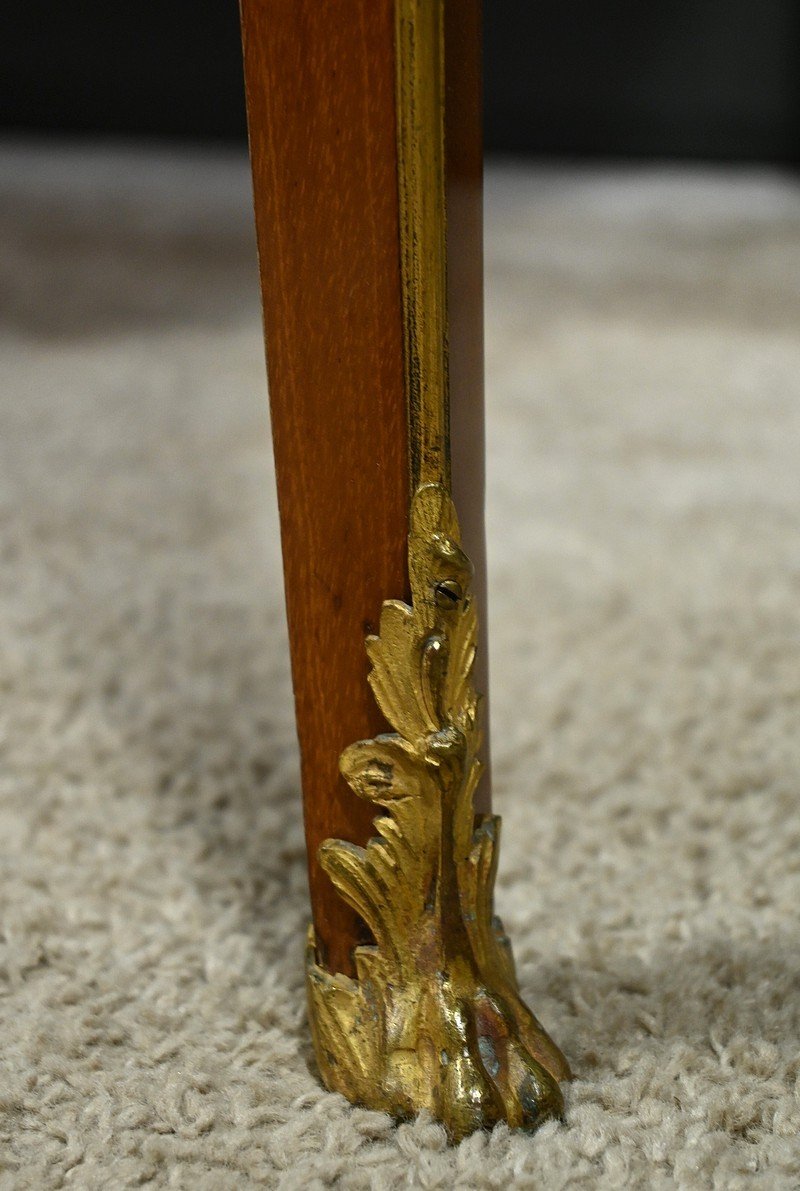 Small Mahogany And Rosewood Mid-century Desk, Louis XV Style, Napoleon III Period – Mid-19th Century-photo-5