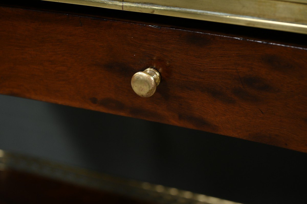 Kidney Table In Speckled Mahogany, Stamped “l'escalier De Cristal” – Late 19th Century-photo-3