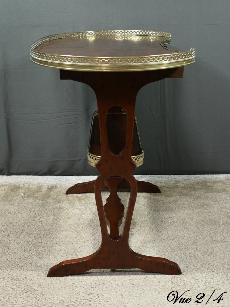 Kidney Table In Speckled Mahogany, Stamped “l'escalier De Cristal” – Late 19th Century-photo-5