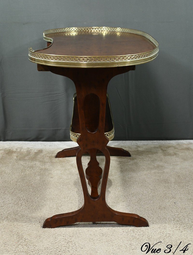 Kidney Table In Speckled Mahogany, Stamped “l'escalier De Cristal” – Late 19th Century-photo-6