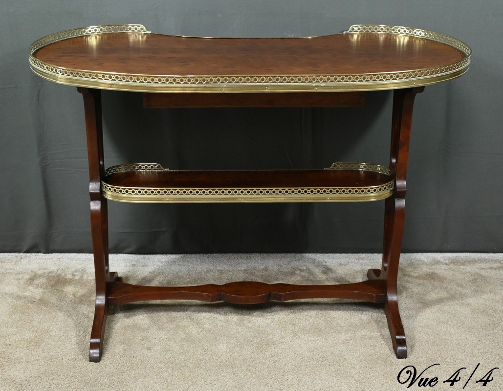 Kidney Table In Speckled Mahogany, Stamped “l'escalier De Cristal” – Late 19th Century-photo-7