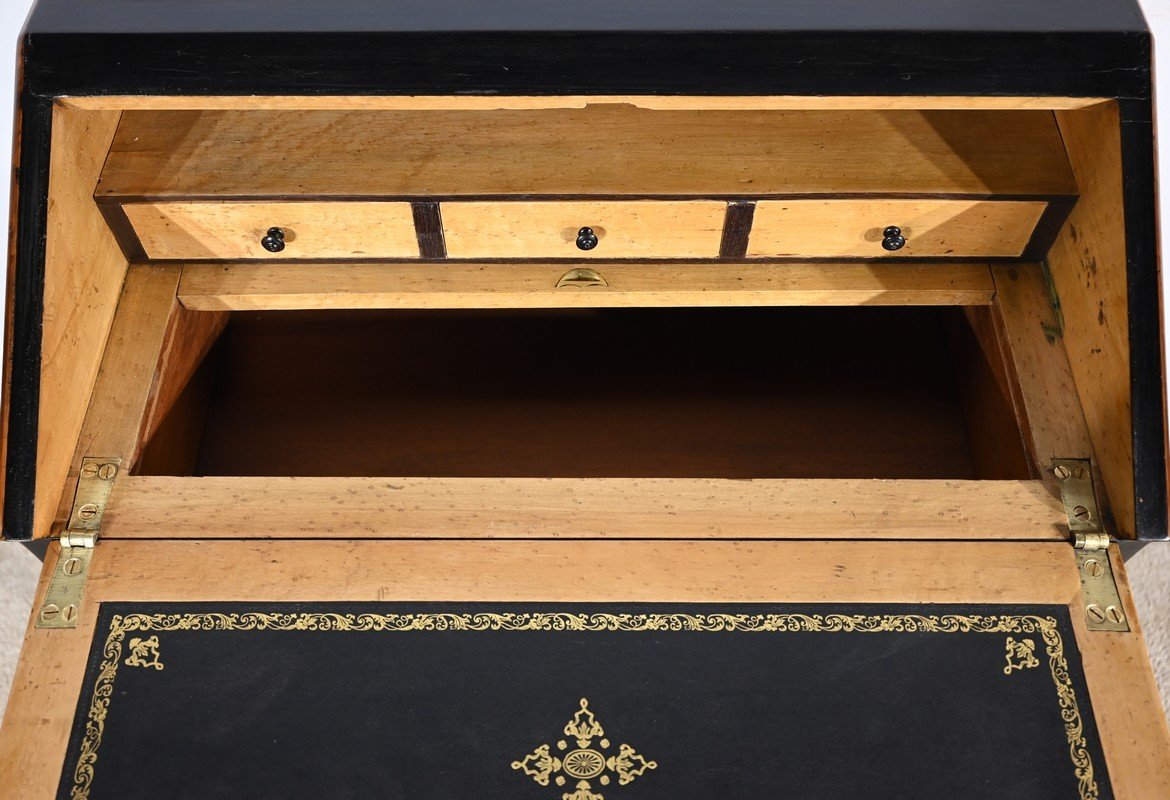 Petit Bureau De Pente En Poirier Noirci Et Amboine, époque Napoléon III – Milieu XIXe-photo-6