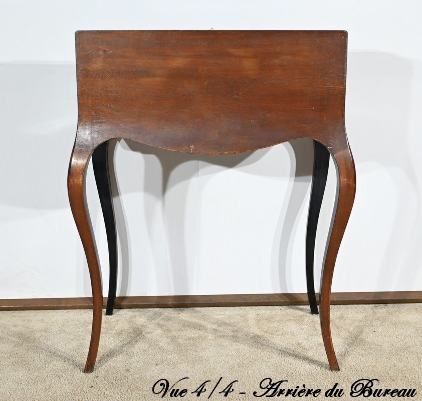 Small Sloping Desk In Blackened Pearwood And Amboyna, Napoleon III Period – Mid-19th Century-photo-8