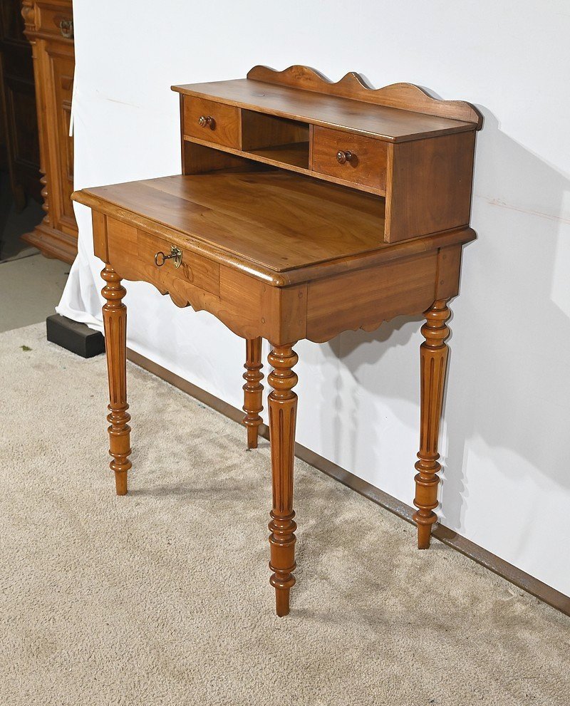 Petit Bureau à Gradin En Merisier Blond, Style Louis Philippe – Fin XIXe-photo-2