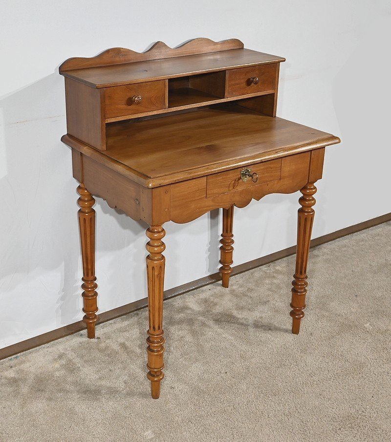 Petit Bureau à Gradin En Merisier Blond, Style Louis Philippe – Fin XIXe