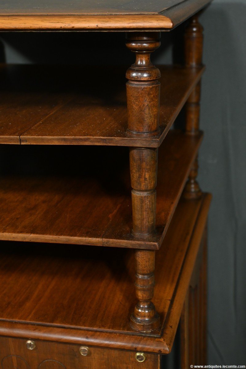 Revolving Walnut Bookcase, Stamped G.lancelin - 1900-photo-1