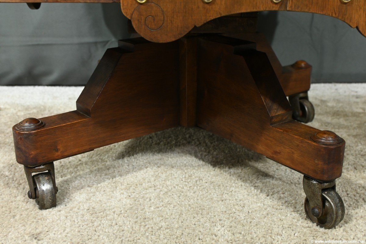 Revolving Walnut Bookcase, Stamped G.lancelin - 1900-photo-3