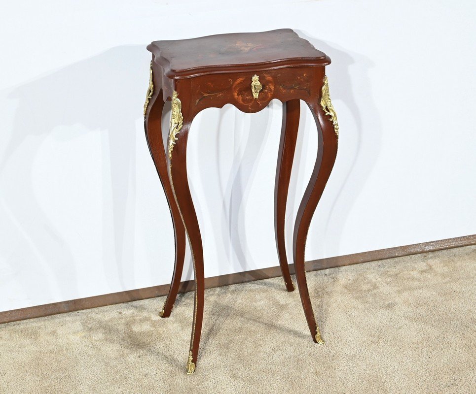 Small Lacquered Wood Work Table, Louis XV Style – Late 19th Century-photo-2