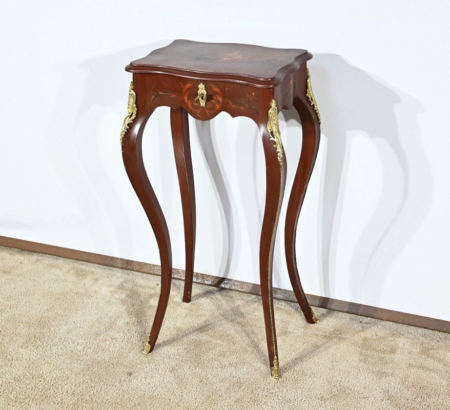 Small Lacquered Wood Work Table, Louis XV Style – Late 19th Century-photo-3