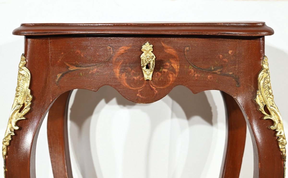 Small Lacquered Wood Work Table, Louis XV Style – Late 19th Century-photo-4