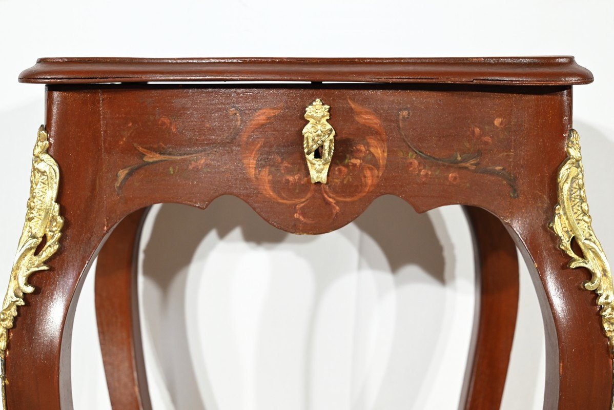 Small Lacquered Wood Work Table, Louis XV Style – Late 19th Century-photo-8