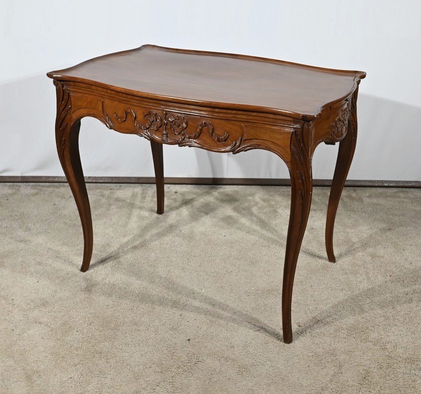 Small Mahogany Cabaret Table, Louis XV Style, Napoleon III Period – Mid-19th Century-photo-2