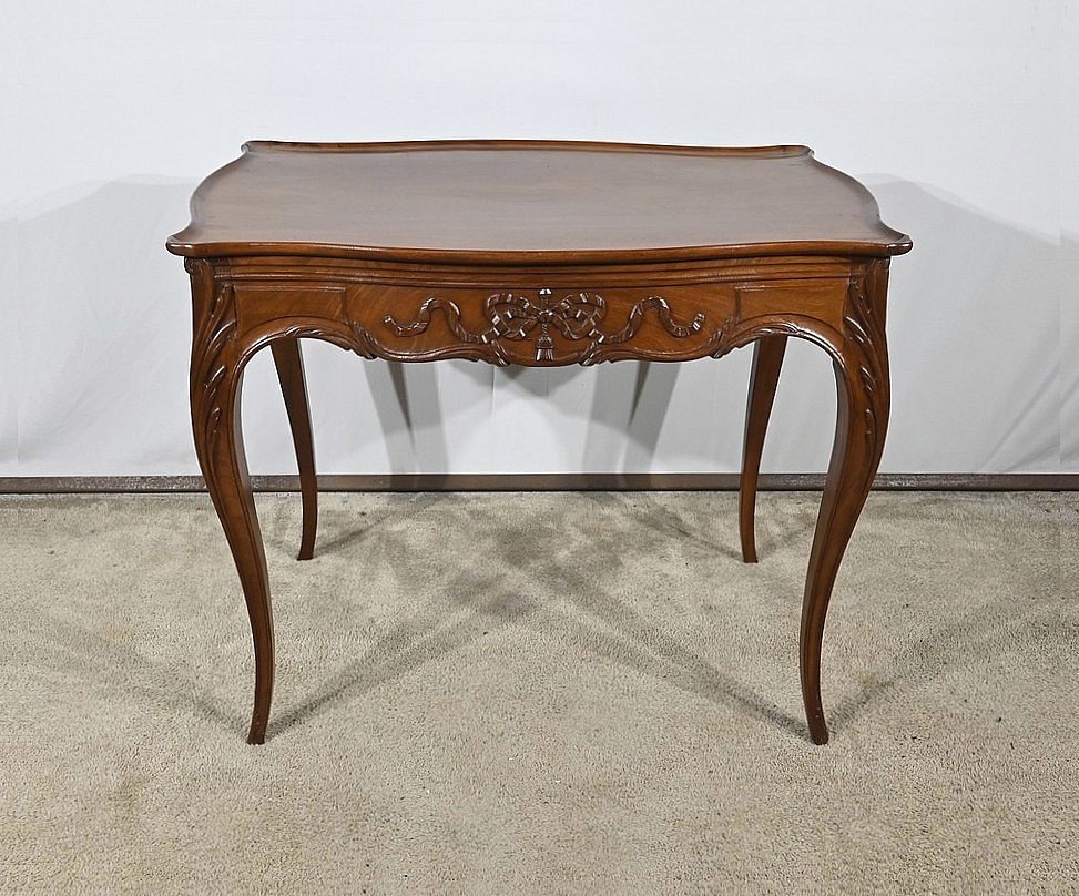 Small Mahogany Cabaret Table, Louis XV Style, Napoleon III Period – Mid-19th Century-photo-3