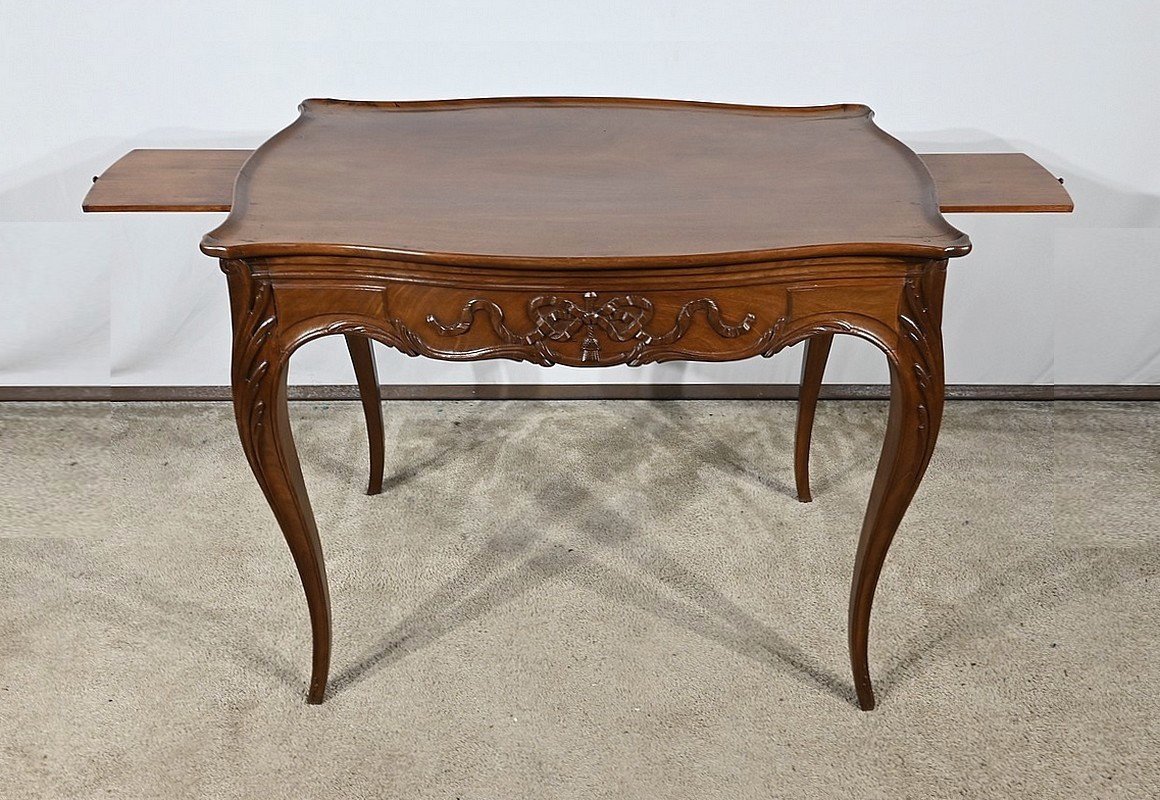 Small Mahogany Cabaret Table, Louis XV Style, Napoleon III Period – Mid-19th Century-photo-4