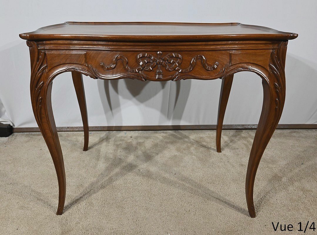 Small Mahogany Cabaret Table, Louis XV Style, Napoleon III Period – Mid-19th Century-photo-7