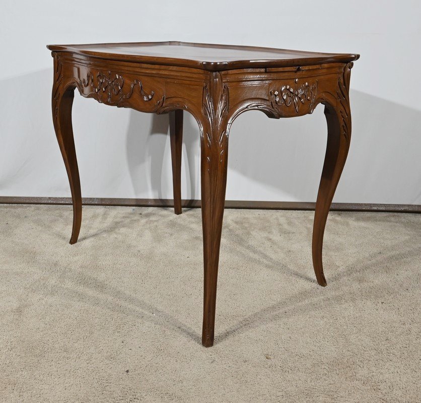 Small Mahogany Cabaret Table, Louis XV Style, Napoleon III Period – Mid-19th Century-photo-8