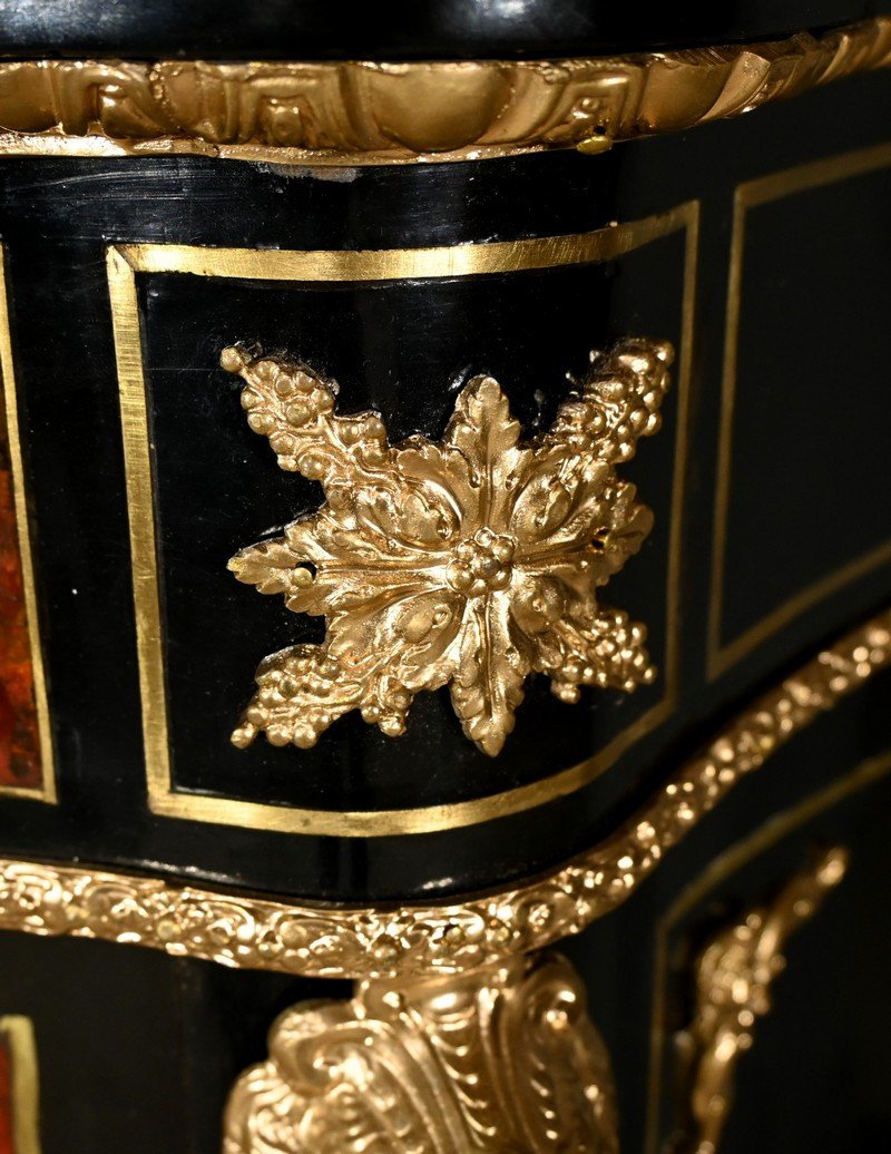 Boulle Buffet In Blackened Pear Wood, Napoleon II Period – Mid-19th Century-photo-6