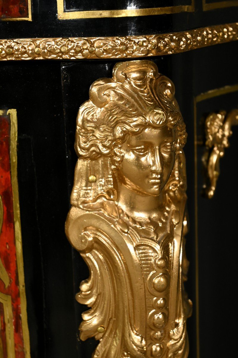 Boulle Buffet In Blackened Pear Wood, Napoleon II Period – Mid-19th Century-photo-7