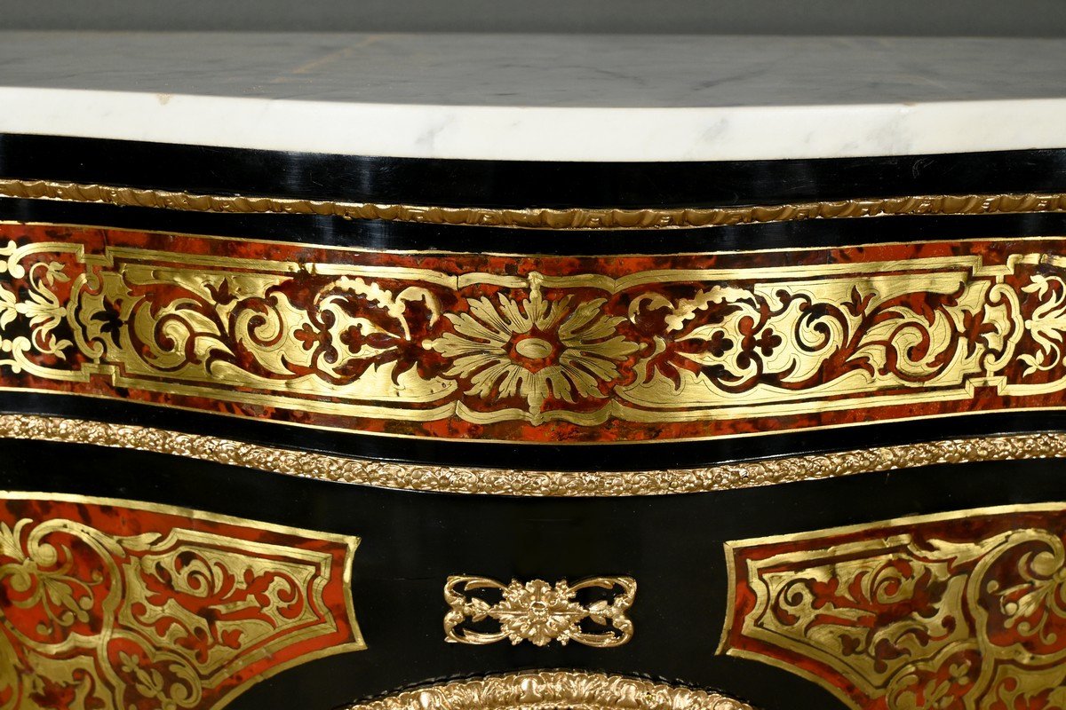 Boulle Buffet In Blackened Pear Wood, Napoleon II Period – Mid-19th Century-photo-8