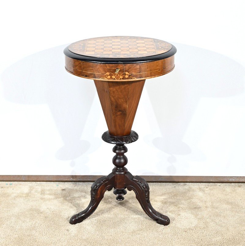 Walnut Working And Playing Trumpet Table – Late 19th Century-photo-2