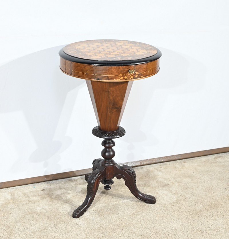 Walnut Working And Playing Trumpet Table – Late 19th Century-photo-3