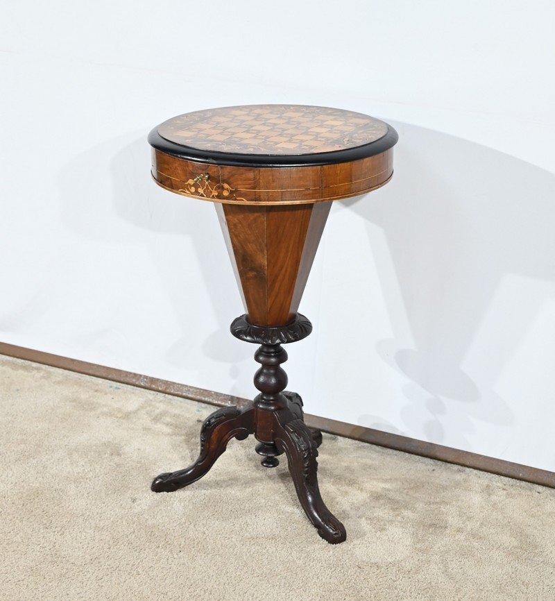 Walnut Working And Playing Trumpet Table – Late 19th Century-photo-4