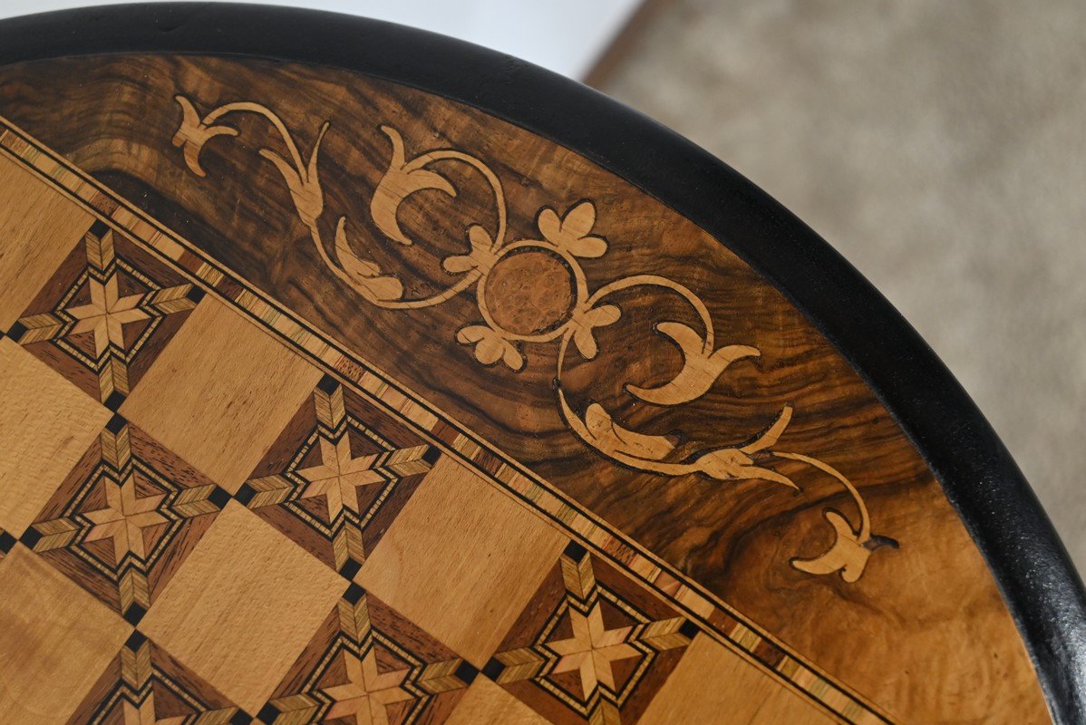 Walnut Working And Playing Trumpet Table – Late 19th Century-photo-5