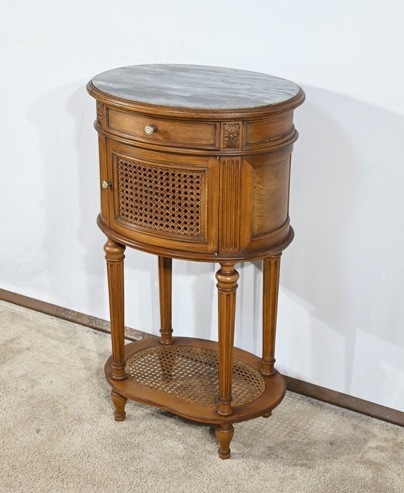 Small Beech Drum Table, Louis XVI Style – 1920-photo-4