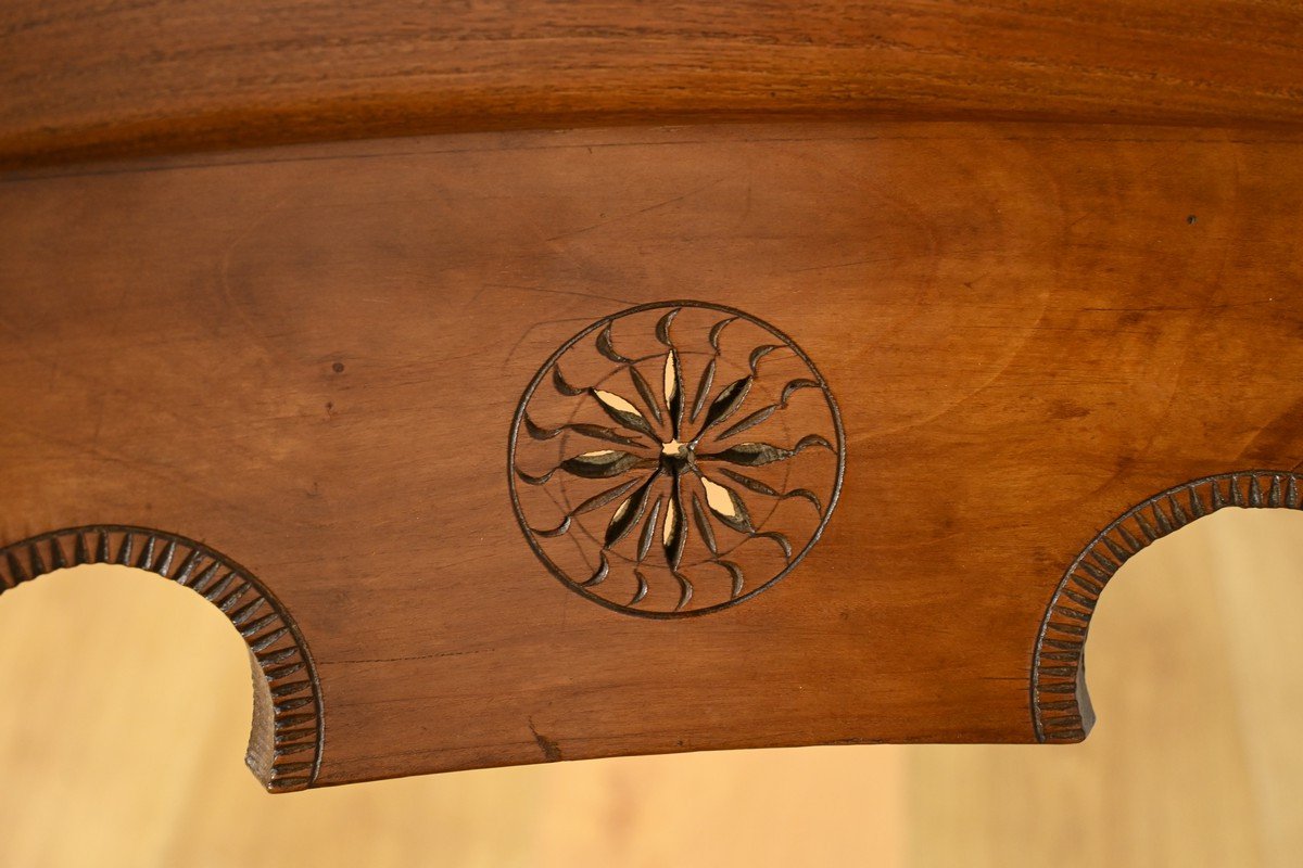 Pair Of Cherrywood Armchairs, Directoire Period – Early 19th Century-photo-3