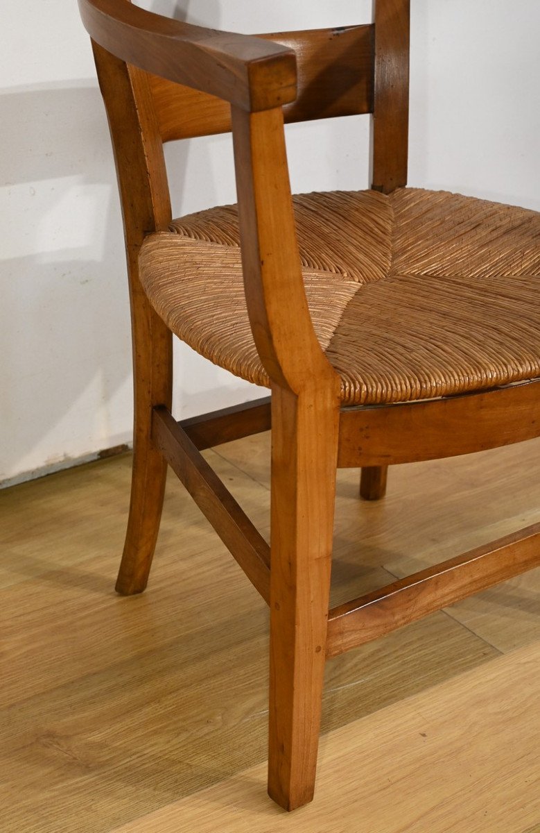 Pair Of Cherrywood Armchairs, Directoire Period – Early 19th Century-photo-7