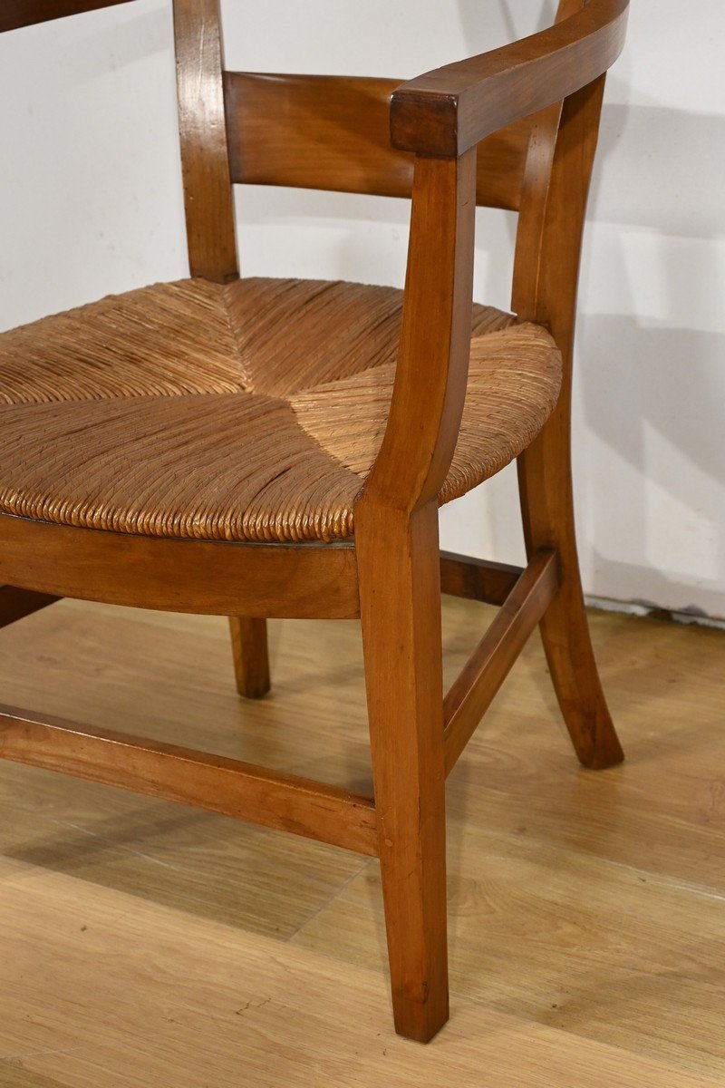 Pair Of Cherrywood Armchairs, Directoire Period – Early 19th Century-photo-8