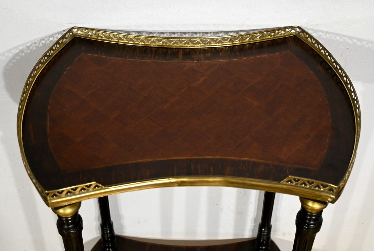 Table Volante à Double Plateau En Acajou Et Poirier Noirci, Style Napoléon III – 1930-photo-1