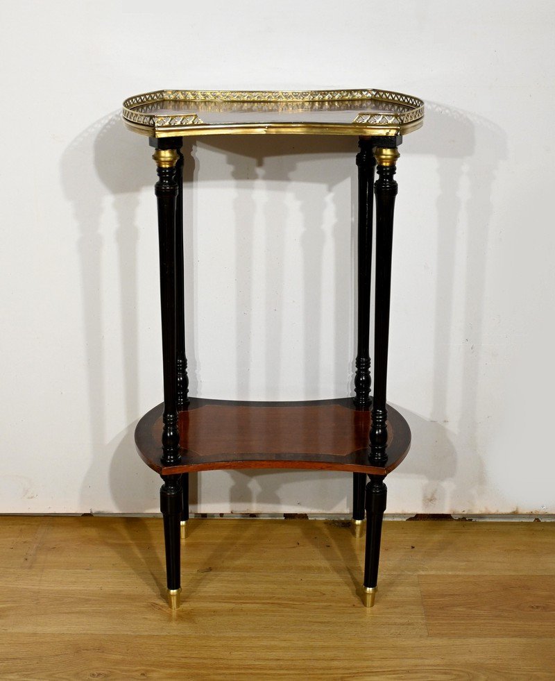 Table Volante à Double Plateau En Acajou Et Poirier Noirci, Style Napoléon III – 1930