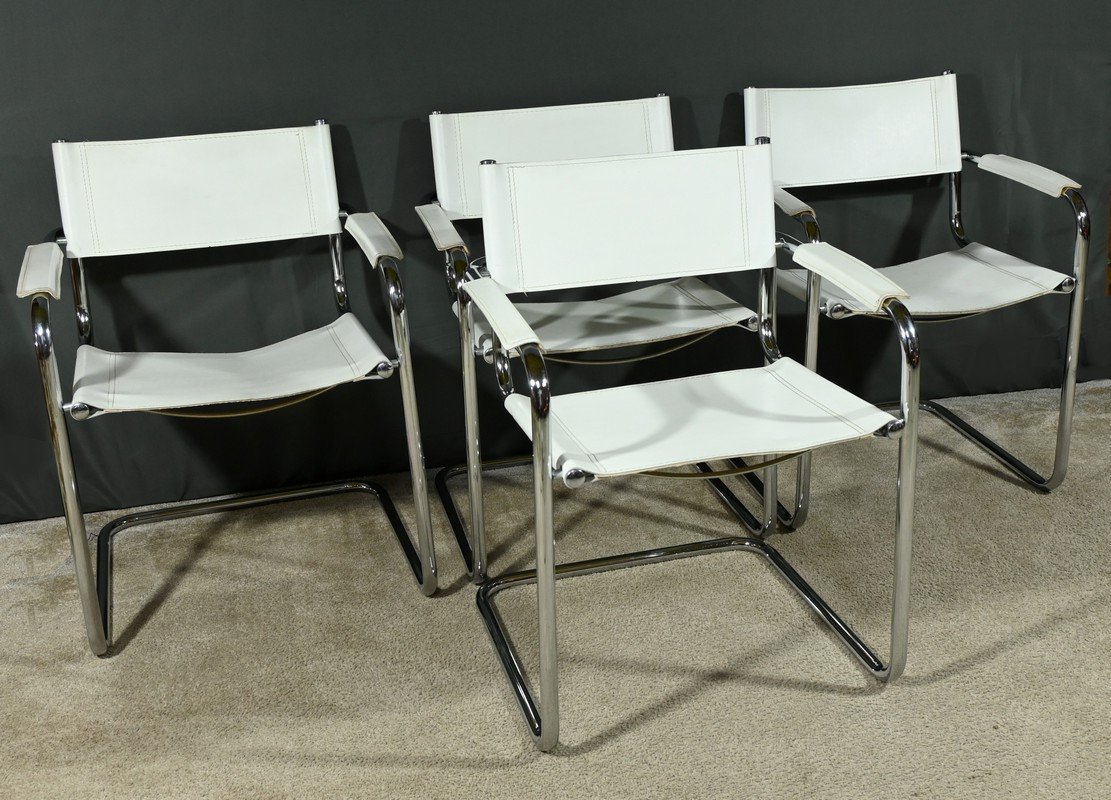 Fauteuils S33 En Cuir, Attribués à M.stam Pour Fasem, Italie – 1970