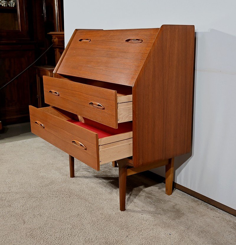 Teak Secretary, Stamped Lb Kofod-larsen, Denmark – 1960-photo-2