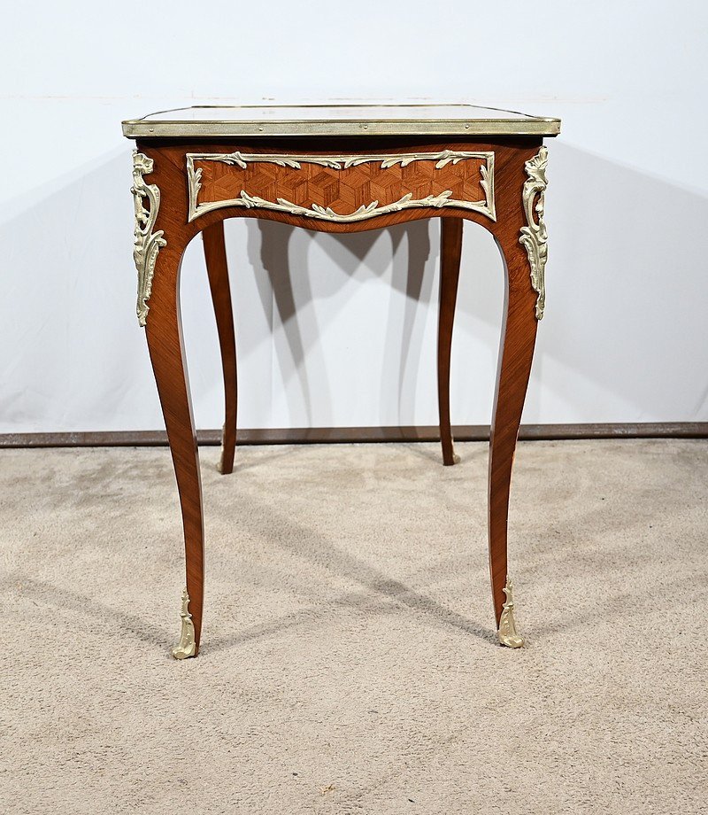 Table Bureau En Palissandre Et Marqueteries, Style Louis XV – Début XXe-photo-7