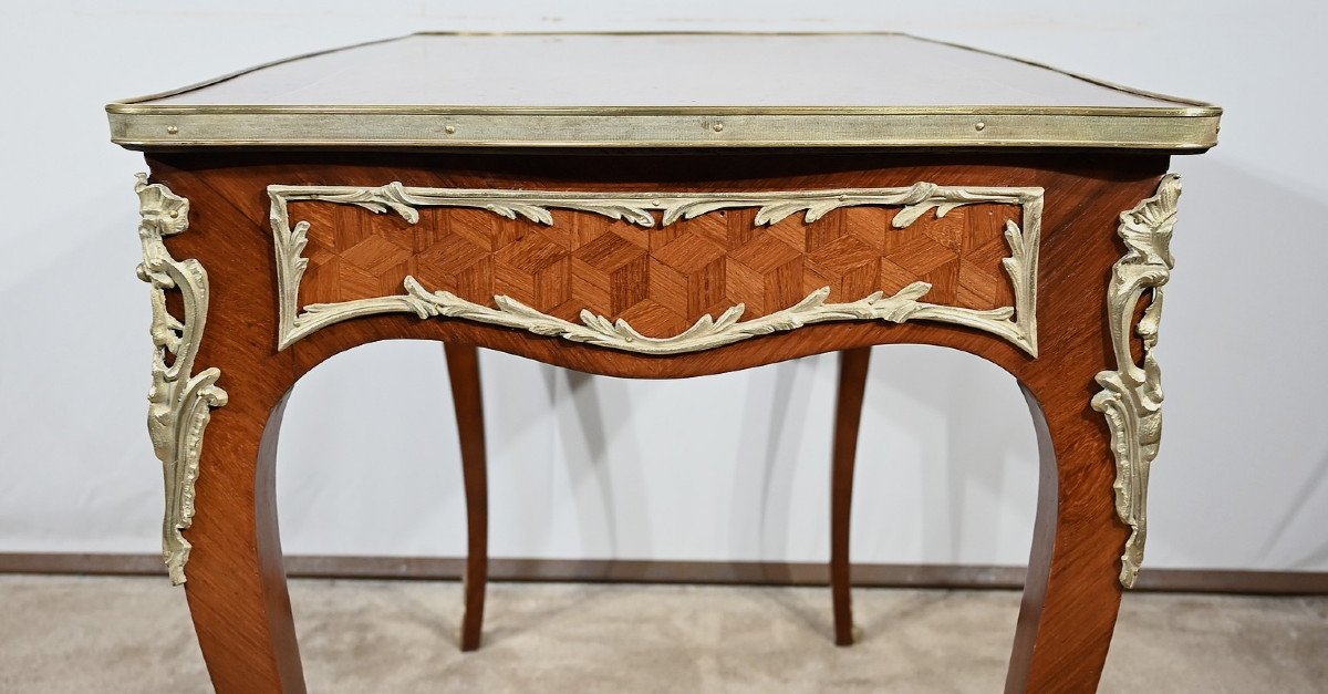 Table Bureau En Palissandre Et Marqueteries, Style Louis XV – Début XXe-photo-8