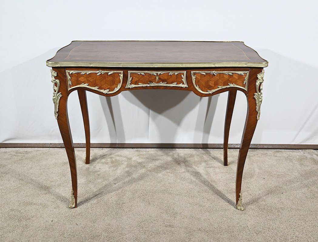 Table Bureau En Palissandre Et Marqueteries, Style Louis XV – Début XXe