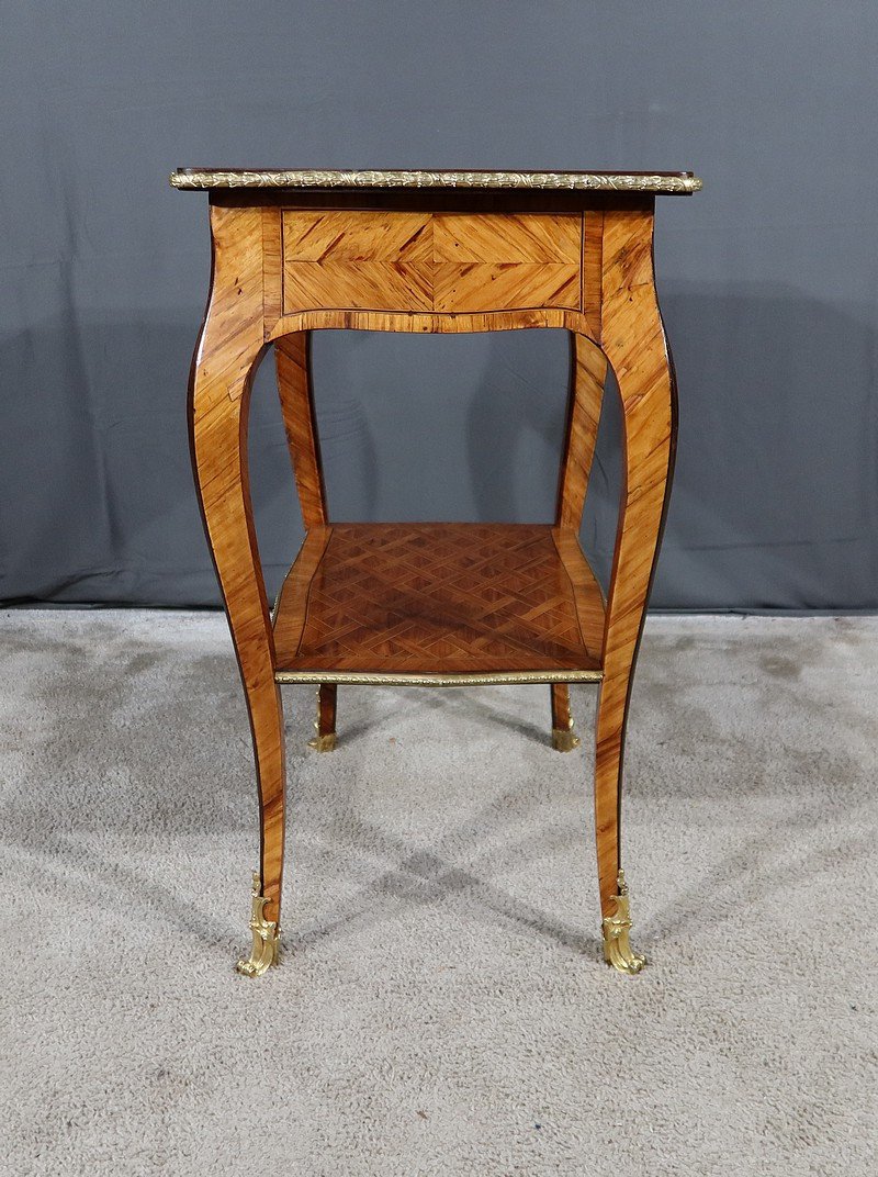 Petite Table De Salon En Bois Précieux, Style Louis XV – 1ère Partie XIXe-photo-3