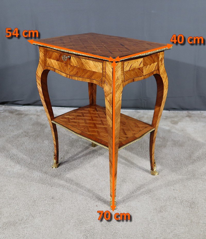 Petite Table De Salon En Bois Précieux, Style Louis XV – 1ère Partie XIXe-photo-5