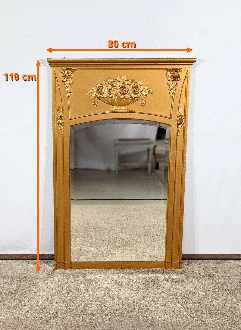 Miroir En Bois Et Staff Doré, Style Louis XVI – 1930-photo-2