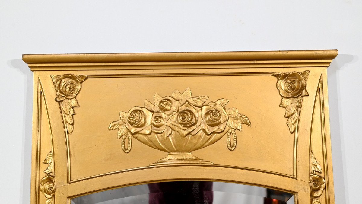 Miroir En Bois Et Staff Doré, Style Louis XVI – 1930-photo-1